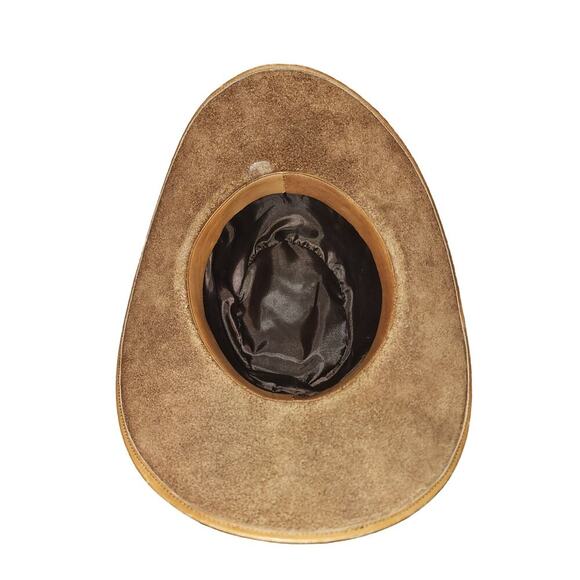 Leather Outback Style Hat sz 6 3/4 - 6 7/8 - Picture 6 of 10